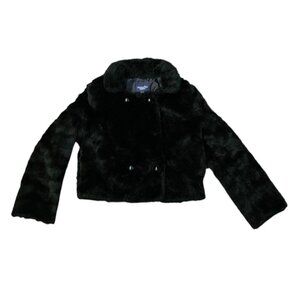 American Eagle Outfitters XS Black Faux Fur Jacket Coat